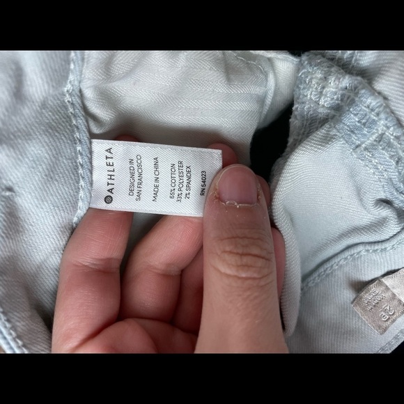 Athleta Light Wash Scultpec Straight Leg Jeans 2 Petite - Picture 4 of 7
